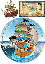 Вафельна картинка для кондитерских виробів Піратська (листок А4)