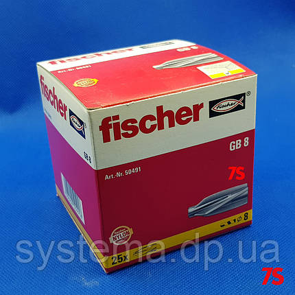Fischer GB 8 - Дюбель нейлоновий для газобетону - 25 шт., фото 2