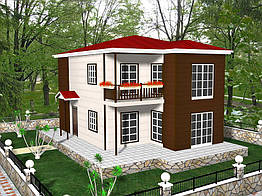 Збірний сталевий дім 120m2 2х поверховий Yeditepe Prefabrik