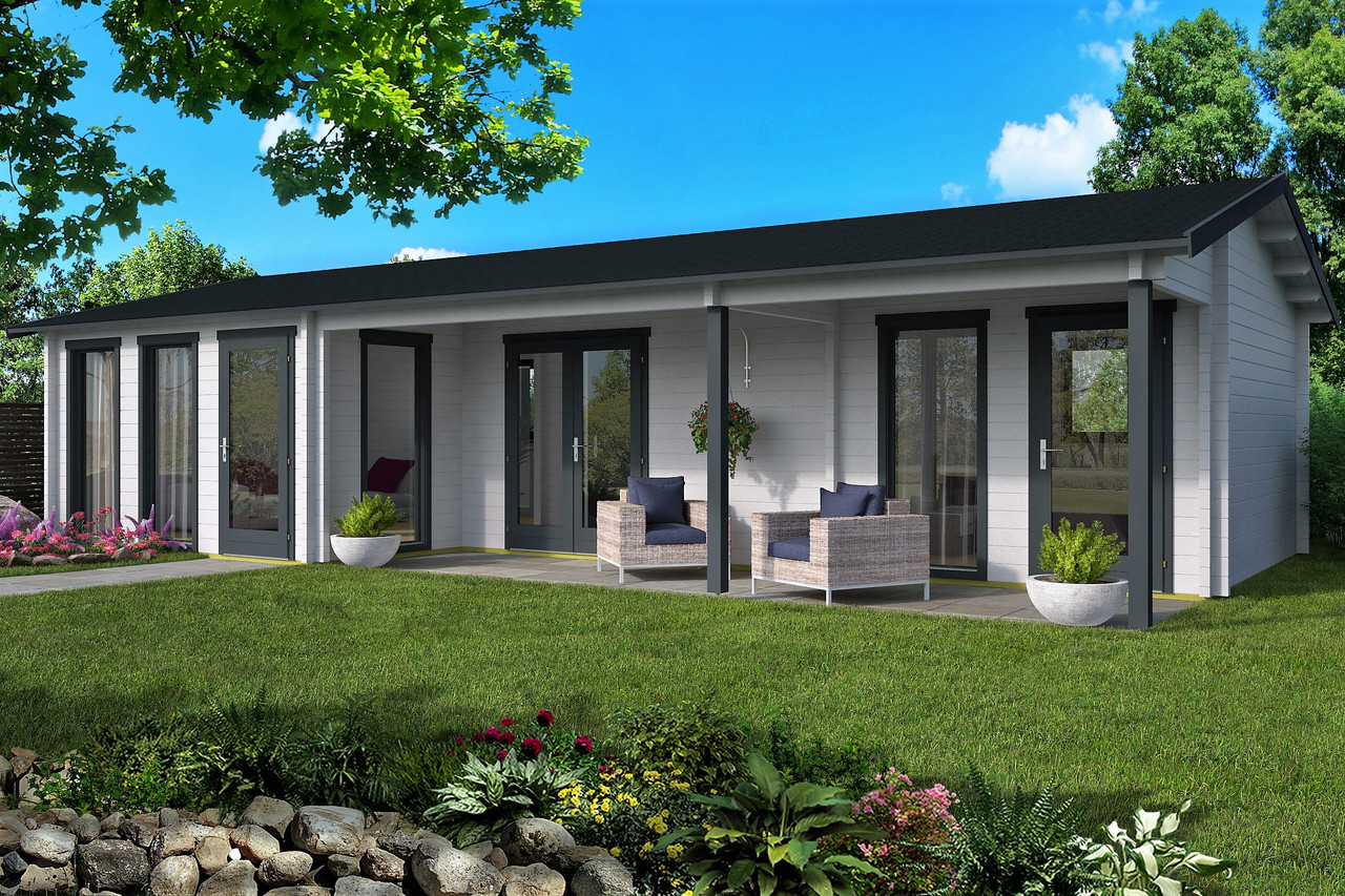 Будинок з термобруса 67,2 м2. Будівництво будинків з термобруса в Україні Thermo Wooden House 122