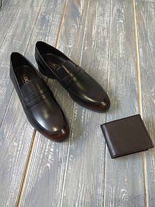 Коричневі туфлі лофери ІКОС 41 та 44 розмір
