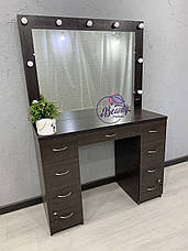 Гримерный столик з великим дзеркалом, колір венге