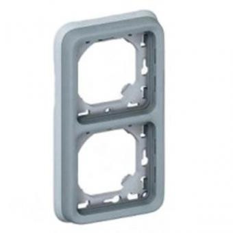 Рамка на 2 пости з суппортом вертикальна сіра 69685 Legrand Plexo