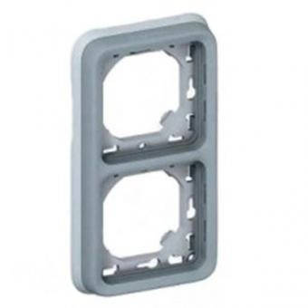 Рамка на 2 пости з суппортом вертикальна сіра 69685 Legrand Plexo, фото 1