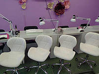 Стілець Invar Office чорний шкірозамінник, з хрестовиною на коліщатках із регулюванням висоти, фото 9