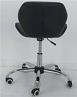 Стілець Invar Office чорний шкірозамінник, з хрестовиною на коліщатках із регулюванням висоти, фото 7