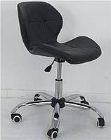 Стілець Invar Office чорний шкірозамінник, з хрестовиною на коліщатках із регулюванням висоти, фото 6