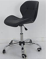 Стілець Invar Office чорний шкірозамінник, з хрестовиною на коліщатках із регулюванням висоти, фото 5