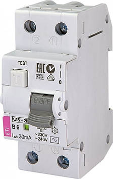 Диференційний автоматичний вимикач KZS-2M B 10/0,03 тип AC (10kA) 2173102 ETI