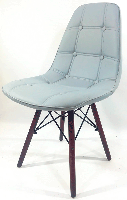 Стул Alex Walnut светло серый 35, экокожа ноги в цвете орех в скандинавском стиле, дизайн Charles Eames