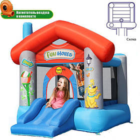 Дитячий надувний Батут Веселий будиночок з гіркою