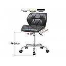 Стілець зі спинкою для майстра косметолога, манікюру та для майстрів салону краси Білий мод 171 { H 44-58см }, фото 2