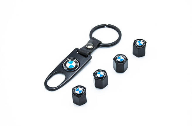 Ковпачки на ніпель з логотипом авто BMW і брелком AIR CAP логотип БМВ, фото 1