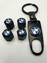 Ковпачки на ніпель з логотипом авто BMW і брелком AIR CAP логотип БМВ, фото 3