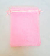Мішечок подарунковий з органзи 18х24 см (Рожевий)