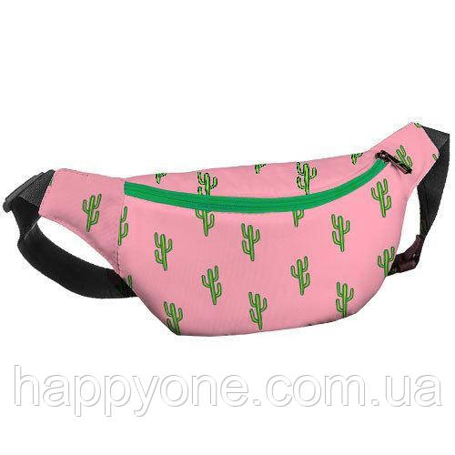 Сумка на пояс бананка BUMBAG Кактуси