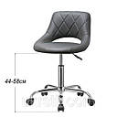 Стілець зі спинкою для майстра косметолога, манікюру та для майстрів салону краси Бежевий мод 155 { H 44-58см }, фото 2