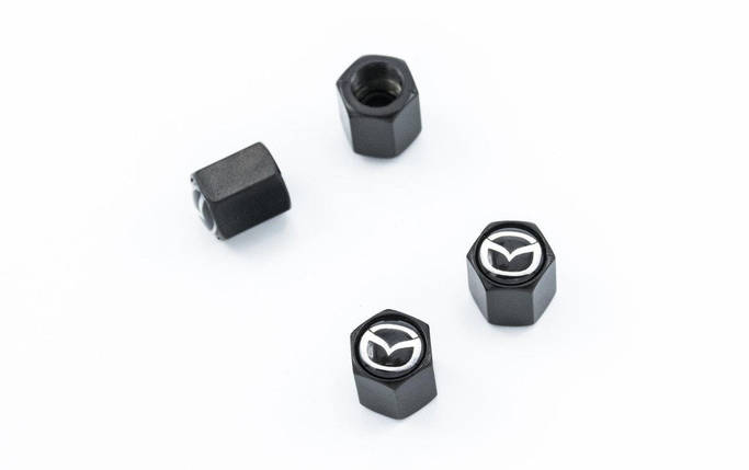 Ковпачки на ніпель з логотипом авто Mazda і брелком AIR CAP логотип Мазда, фото 3
