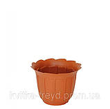 Кашпо для квітів пластикове "Лаура" з підставкою 280 мм ТЕРРАКОТОВИЙ Ламела, фото 2