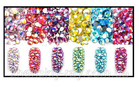Mix каменів Swarovski шість кольорів АВ, 720 шт., фото 1
