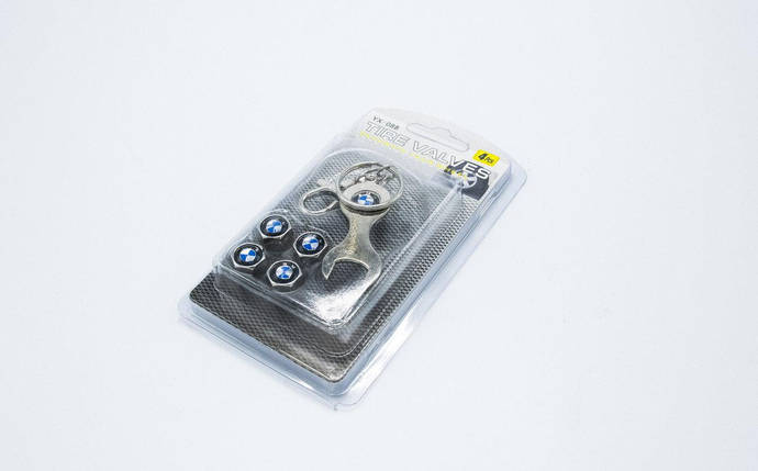 Ковпачки на ніпель з логотипом BMW і брелком ключиком TIRE VALVES YX-088 логотип БМВ, фото 2