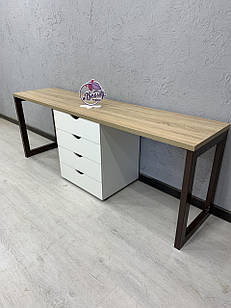 Манікюрний столик на два робочих місця на залізних ніжках