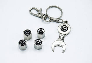 Ковпачки на ніпель з логотипом Mazda і брелком ключиком TIRE VALVES YX-088 логотип Мазда, фото 4
