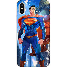 Оригінальний силіконовий бампер чохол для Iphone X з картинкою Супермен