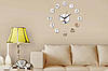 Настінний 3D годинник із дзеркальним ефектом "Laps" - 3Д годинник наклейка, незвичайні стікери 50х50 см, фото 2