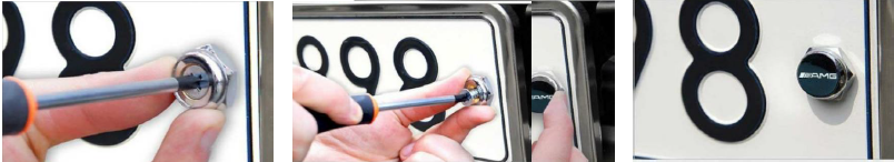 Болти для номерного знака YEK з логотипом AUDI, набір болтів для номерів логотип Ауді, фото 3