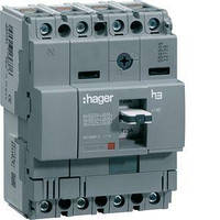 Автоматический выключатель HDA161L 160A 4п, 18kA, hager Т. фикс./М. фикс.