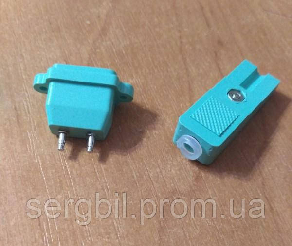 Роз'єм живлення мережевий двоконтактний 2,5 A, 250V папа+мама, сірий