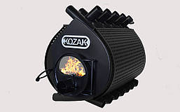 Піч булер'ян Kozak Тип 02 Зі склом та захисним кожухом 400 м³ 980х550х820 мм Буржуйка зі скляними дверцятами