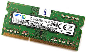 Оперативна пам'ять для ноутбука Samsung SODIMM DDR3L 4Gb 1600MHz 12800s CL11 (M471B5173DB0-YK0) Б/В