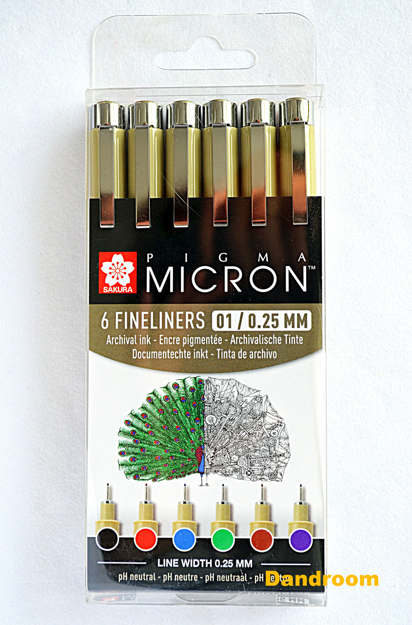 Набір лінерів PIGMA MICRON 01 BASIC 6 кольорів, Sakura