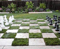 Шахматное поле комбинированное. Бетон и дёрн.