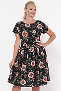 Жіноче гарну кольорове плаття Лорен чорний маки / розмір 50,52,54, фото 4