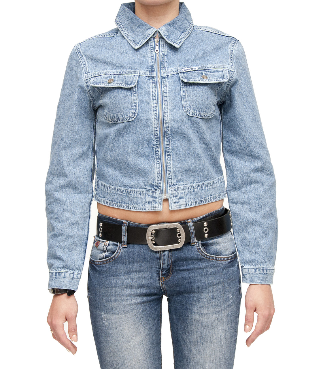 Жіноча джинсова куртка Crown Jeans модель 026