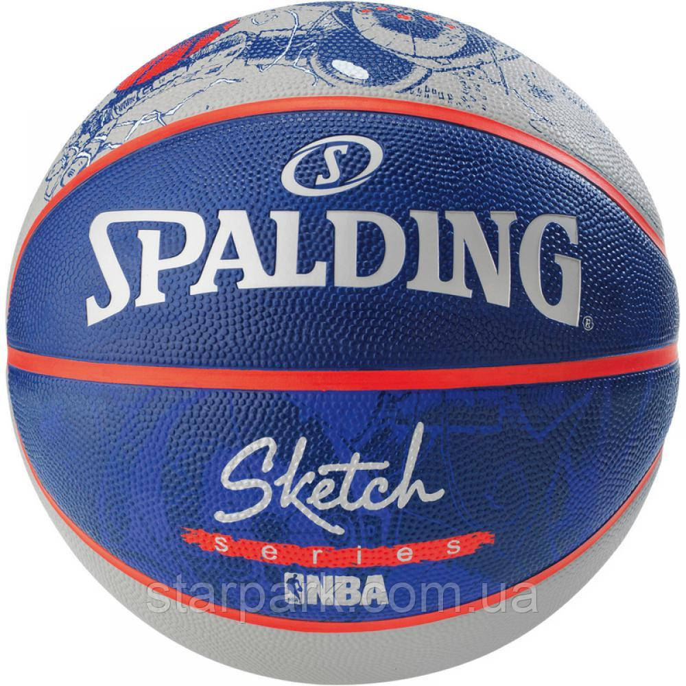 М'яч баскетбольний Spalding NBA Sketch Robot Outdoor Size 7