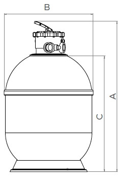 Габаритні розміри і вага пісочних фільтрів Ariona Pools Pacific Габаритні розміри і вага пісочних фільтрів Ariona Pools Pacific