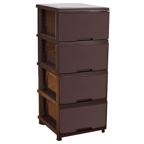 Пластиковий Комод Алеана "Ротанг" (коричневий)