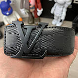 Шкіряний ремінь пояс Louis Vuitton Black full matte Луї витон, фото 4