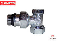 Клапан настроечный Valtec DN 1/2" угловой радиаторный (Италия) VT.019.NR.04