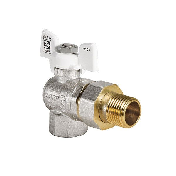 Кран з американкою кутовий KOER 3/4" (KR.228.W) WHITE