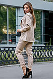 ✔️ Жіночий брючний костюм з льону 44-50 розміру кавовий, фото 7