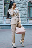 ✔️ Жіночий брючний костюм з льону 44-50 розміру кавовий, фото 4