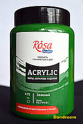 Фарба акрилова, Зелена, 400 мл, ROSA Studio