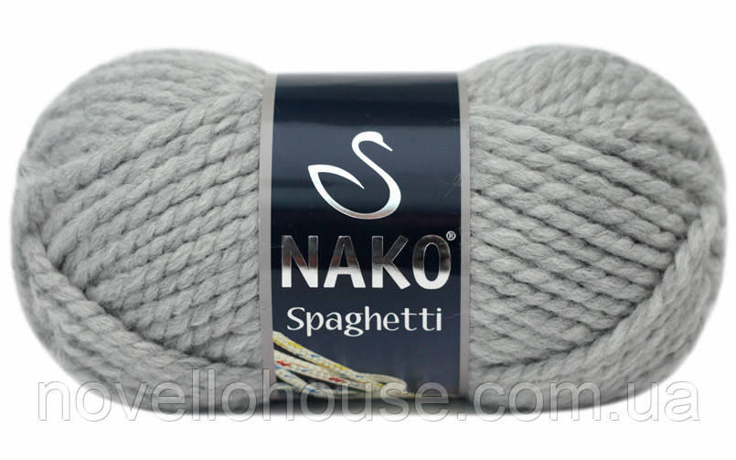 Nako SPAGHETTI ( Спагетті ) № 195 світло-сірий (Вовна з акрилом, нитки для в'язання)