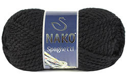 Nako SPAGHETTI ( Спагетті ) № 217 чорний (Вовна з акрилом, нитки для в'язання)