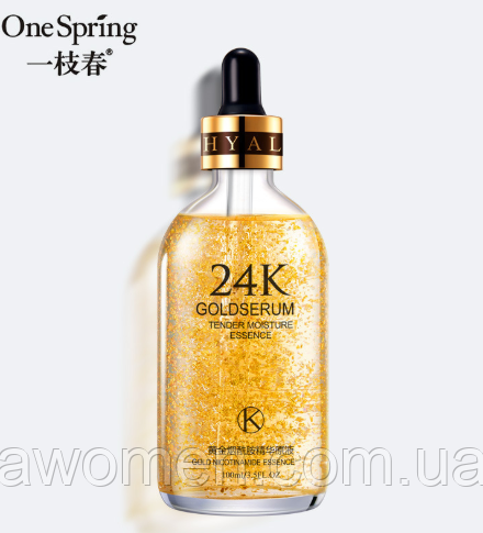 Сироватка для обличчя One Spring 24K Gold з частинками 24 к золота та гіалуроновою кислотою. 100 мл